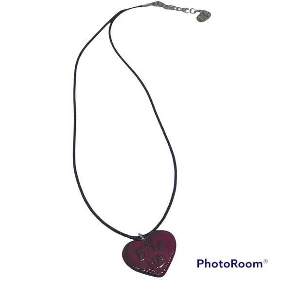 BITE ME HEART necklace & earring set goth gothic new - Picture 3 of 3